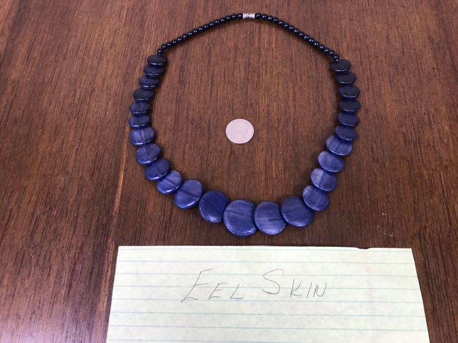 Graduated Eel Skin Necklace [Photo 7]
