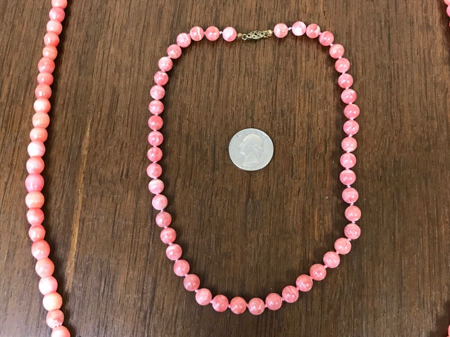 Pair Of Pink Stone Necklaces [Photo 5]