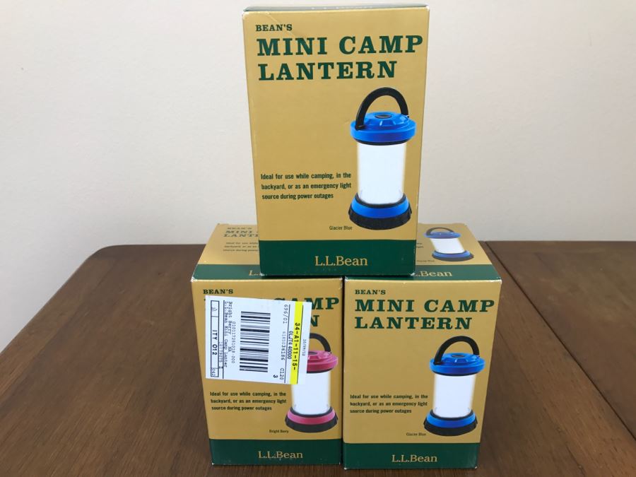 Set Of (3) L.L. Bean Mini Camp Lanterns New In Box
