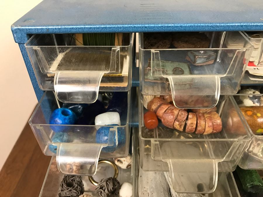 Nice Bead Lot For Making Jewelry And Storage Cabinet - See All Photos [Photo 2]