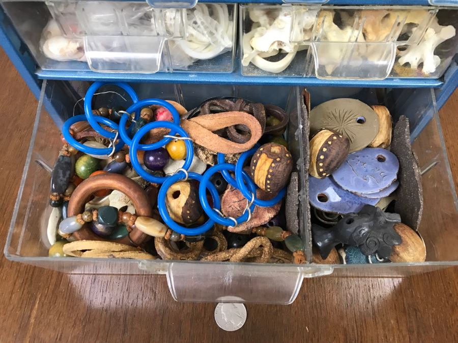 Nice Bead Lot For Making Jewelry And Storage Cabinet - See All Photos [Photo 20]