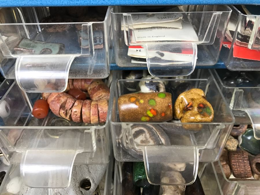 Nice Bead Lot For Making Jewelry And Storage Cabinet - See All Photos [Photo 3]