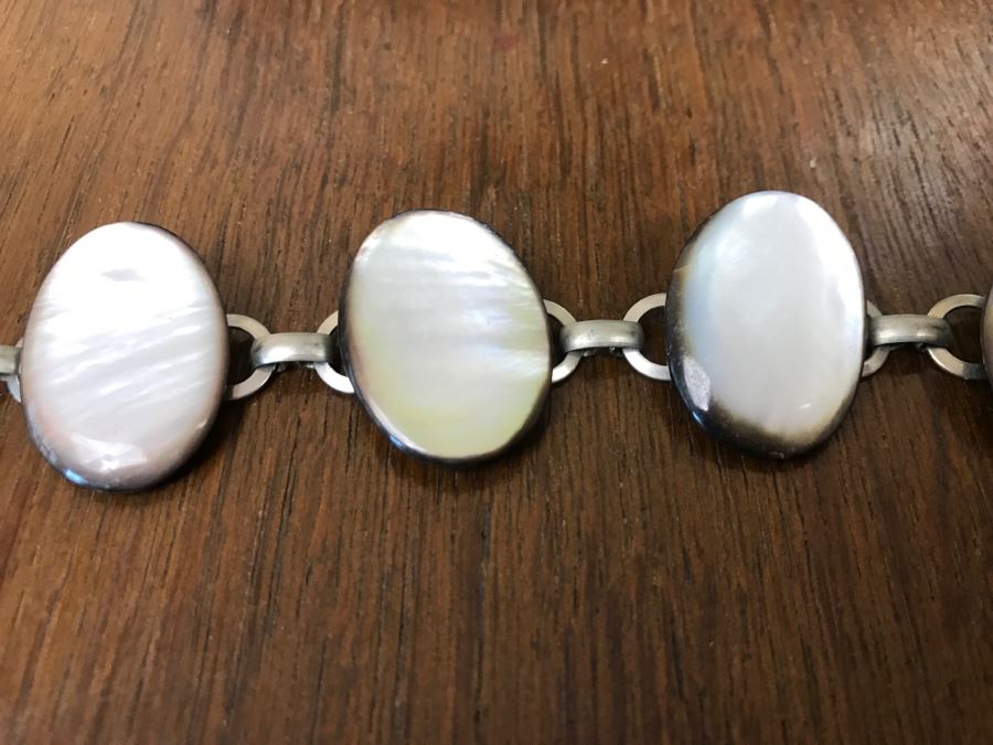 Vintage Filigree Necklace With Shell, Shell Bracelet And Pair Of Earrings [Photo 13]