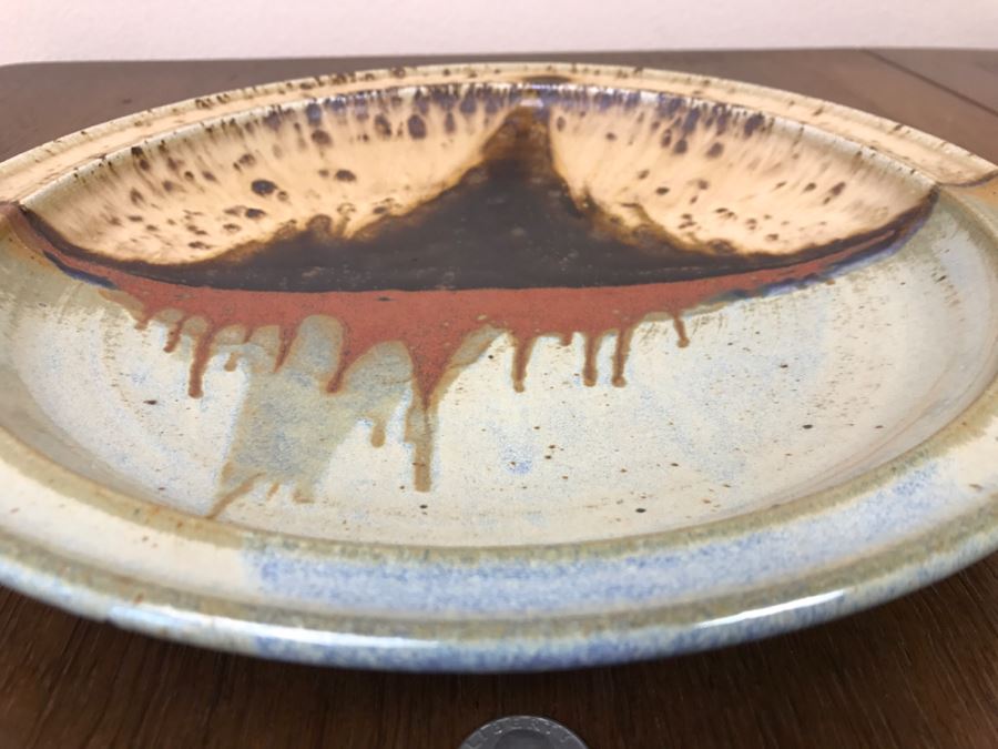Mid-Century Studio Pottery Plate Signed WC [Photo 6]