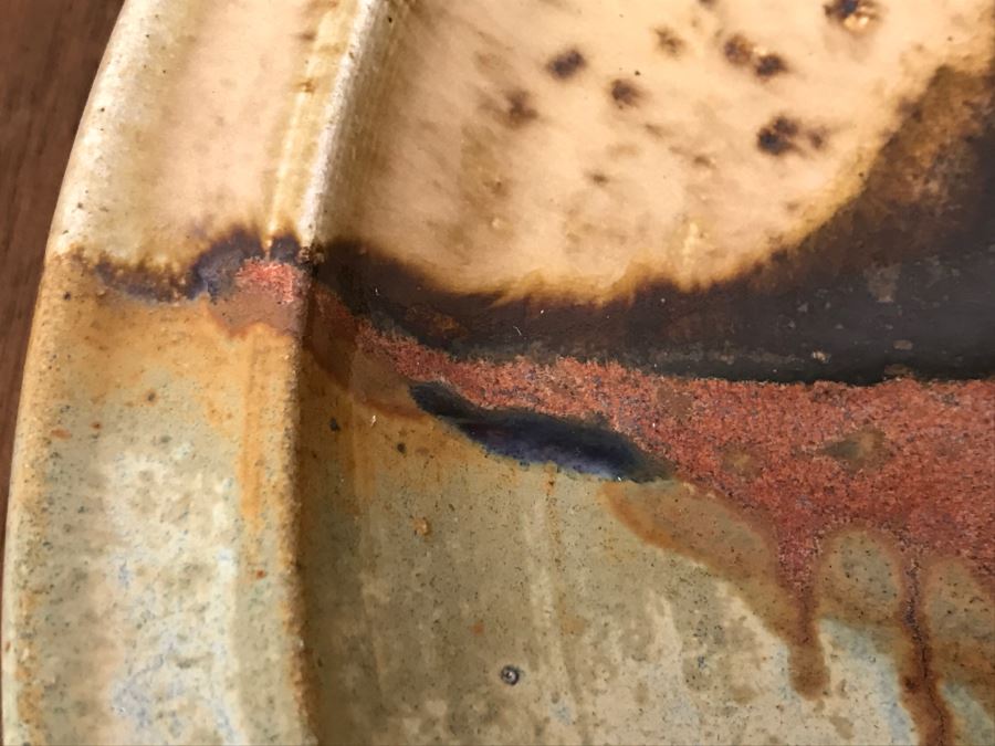 Mid-Century Studio Pottery Plate Signed WC [Photo 10]