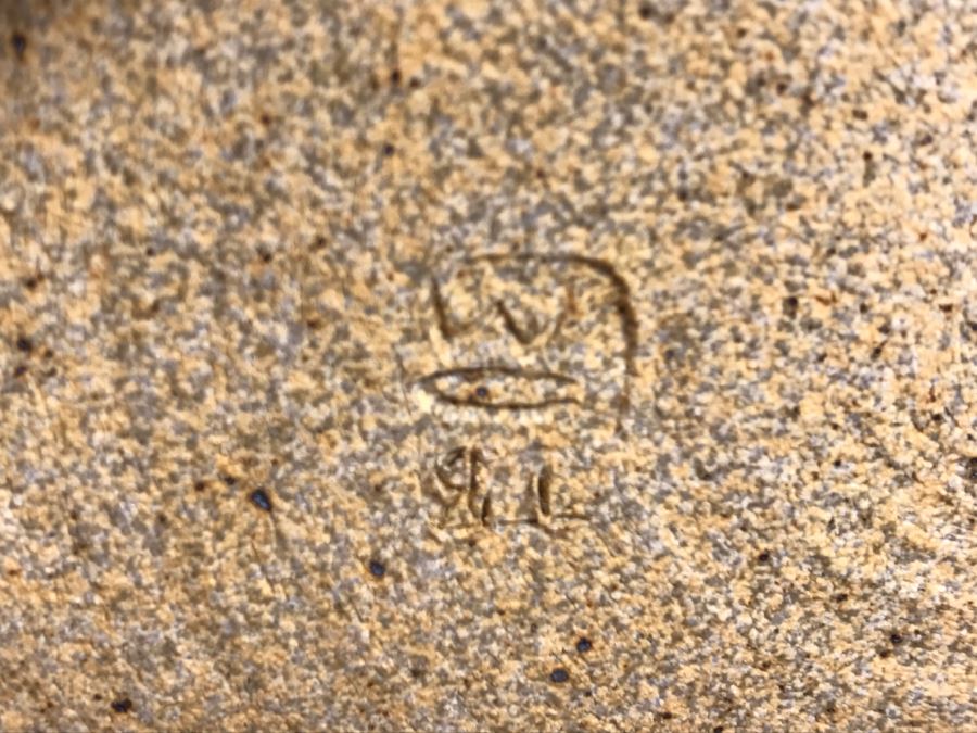 Mid-Century Studio Pottery Plate Signed WC [Photo 9]