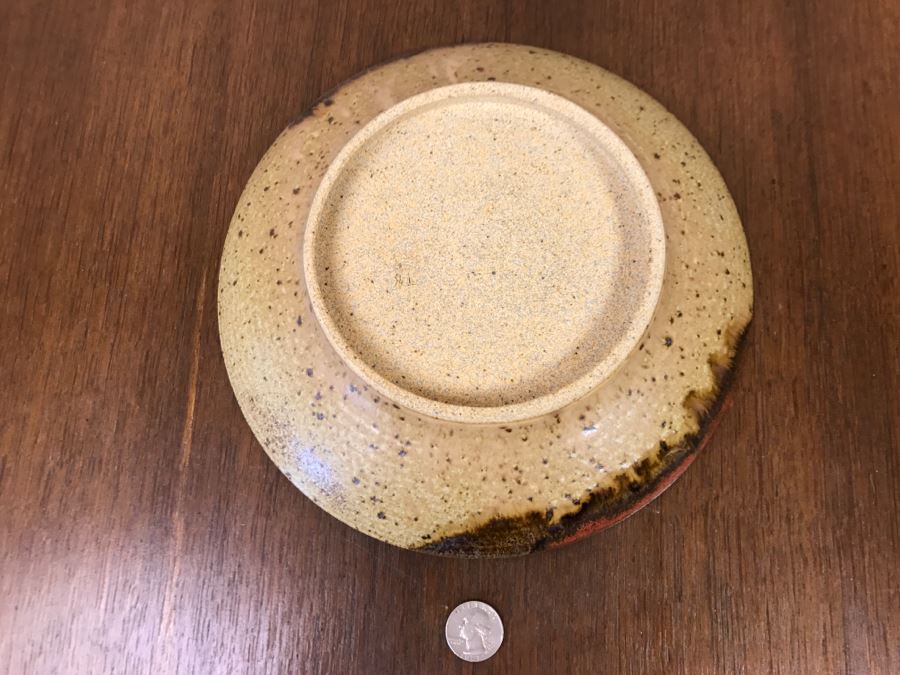 Mid-Century Studio Pottery Plate Signed WC [Photo 7]
