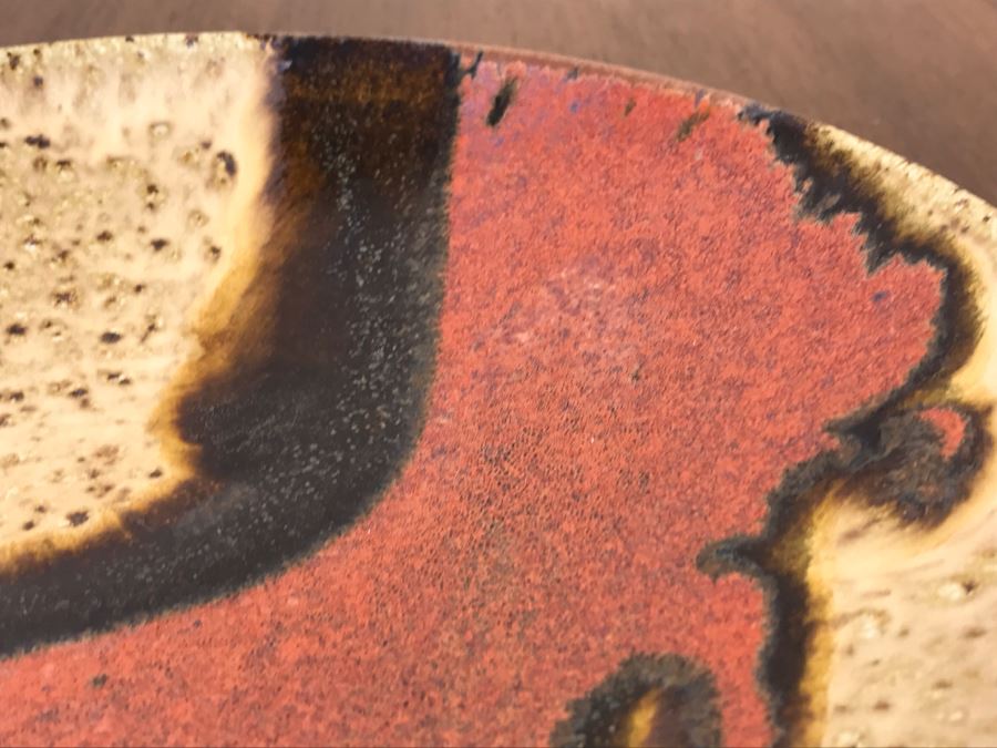 Mid-Century Studio Pottery Plate Signed WC [Photo 6]