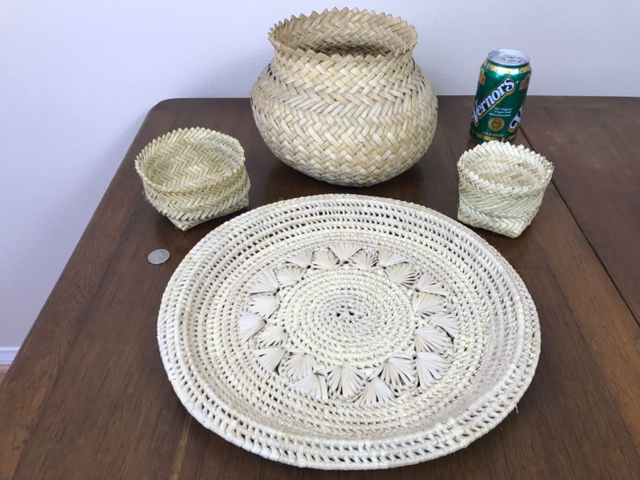 Set Of (4) Native American Indian Baskets [Photo 2]