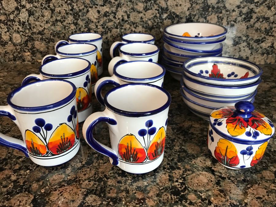 (20) S. Stefano Camastra And La Giara Ceramic Cups And Bowls Made In Italy