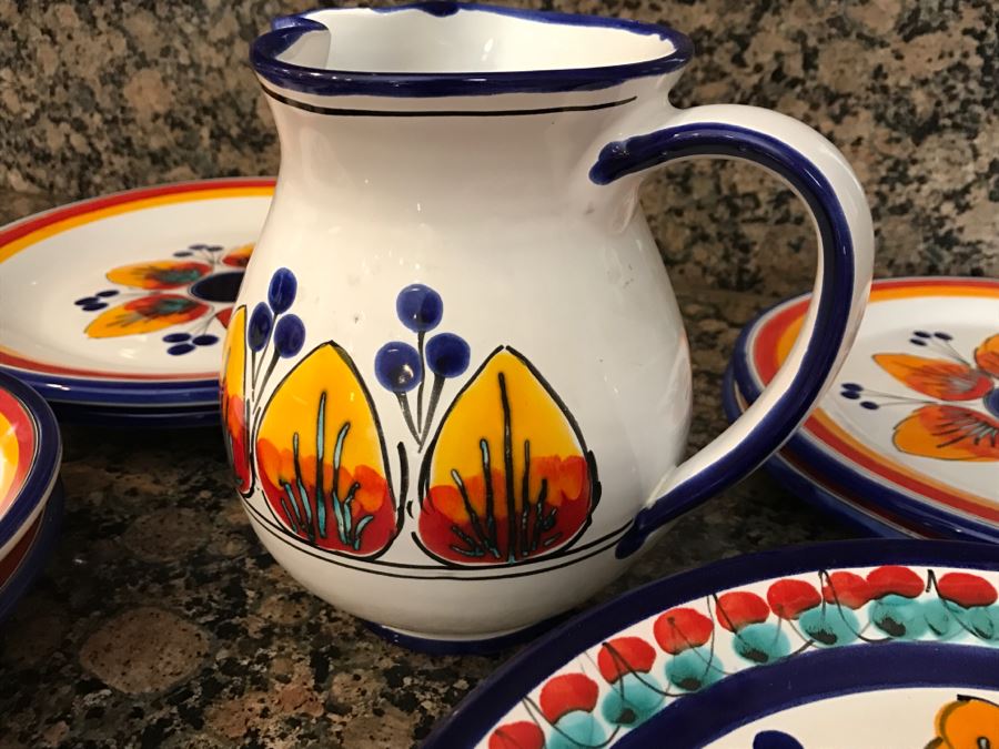 (13) S. Stefano Camastra And La Giara Ceramic Pitcher And Plates Made In Italy [Photo 10]