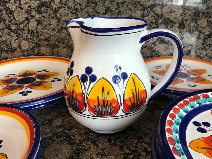 (13) S. Stefano Camastra And La Giara Ceramic Pitcher And Plates Made In Italy [Photo 3]