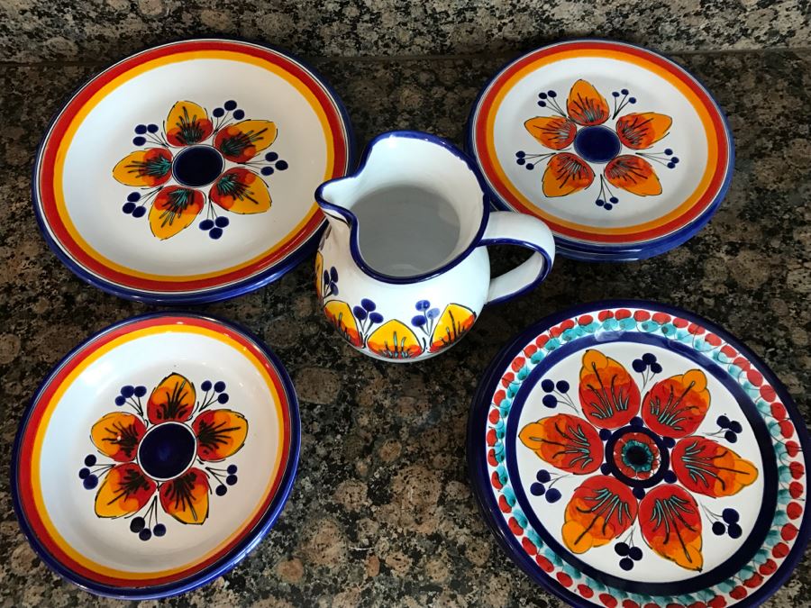 (13) S. Stefano Camastra And La Giara Ceramic Pitcher And Plates Made In Italy [Photo 2]