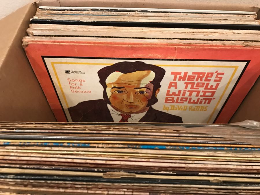 (2) Boxes Of Vintage Vinyl Records 33RPM Lot Includes Bob Dylan's Greatest Hits, Elton John's Goodbye Yellow Brick Road, Musicals, Nat King Cole - See Photos [Photo 17]