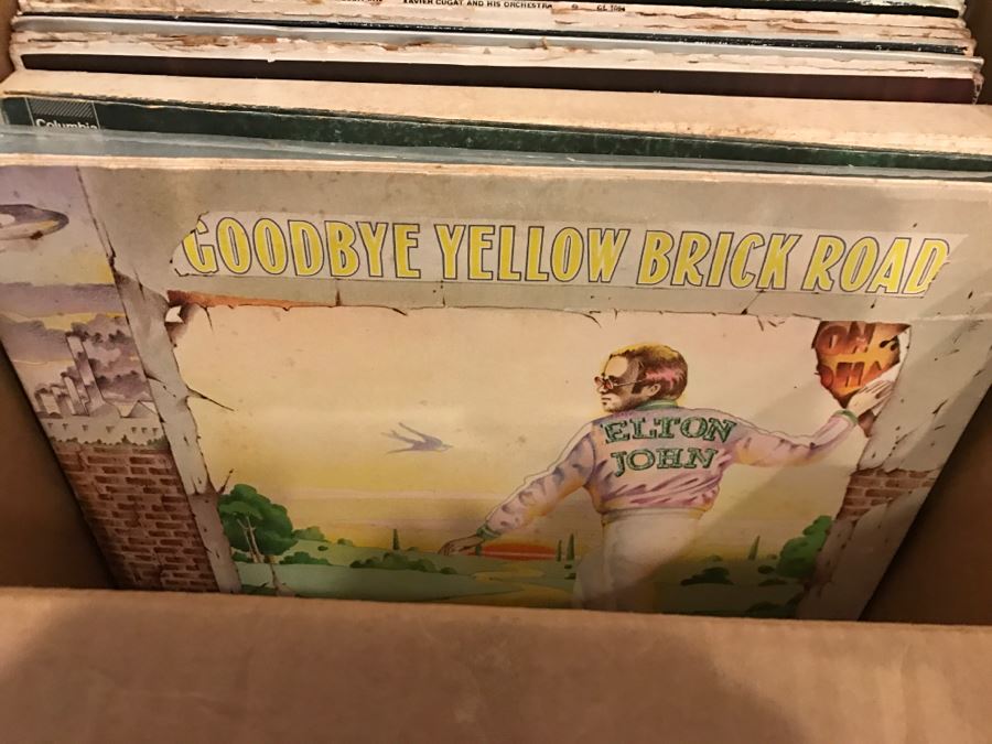 (2) Boxes Of Vintage Vinyl Records 33RPM Lot Includes Bob Dylan's Greatest Hits, Elton John's Goodbye Yellow Brick Road, Musicals, Nat King Cole - See Photos [Photo 26]