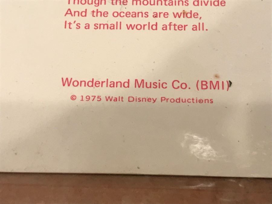 Vintage 1975 Walt Disney Productions It's A Small World Picture Disc Vinyl Record WD-2 33RPM [Photo 6]