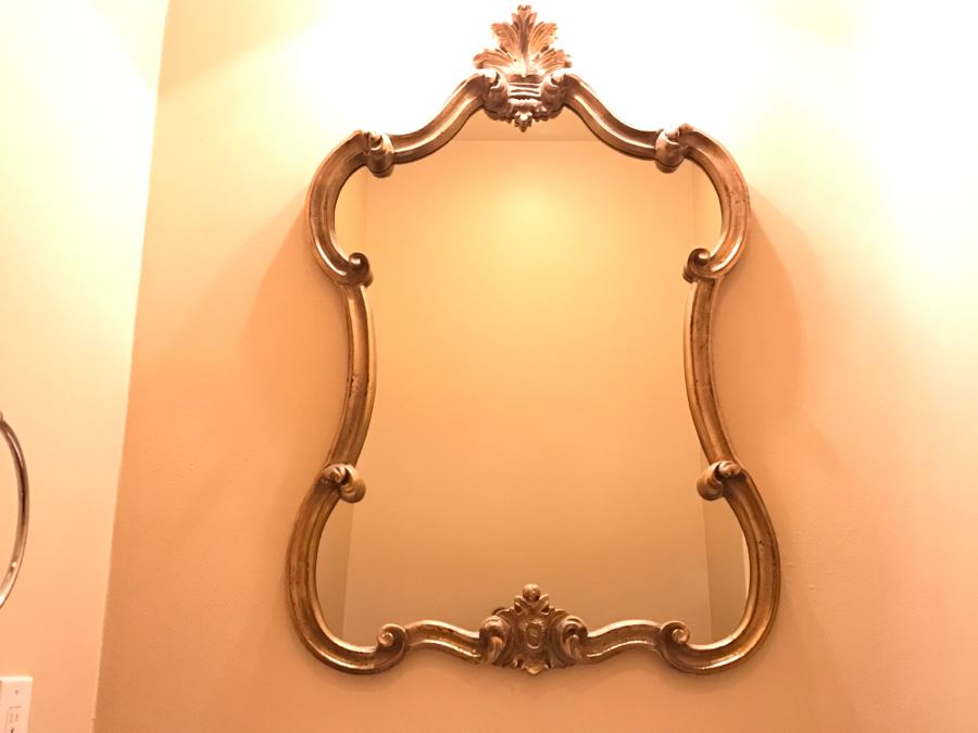 Ornate Gilded Wood Vanity Mirror