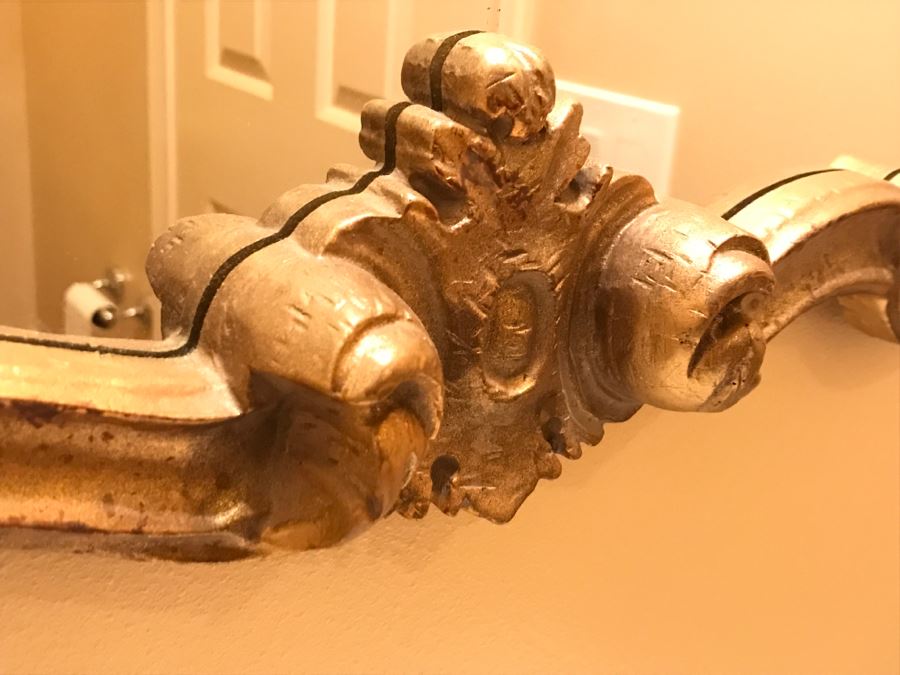 Ornate Gilded Wood Vanity Mirror [Photo 3]