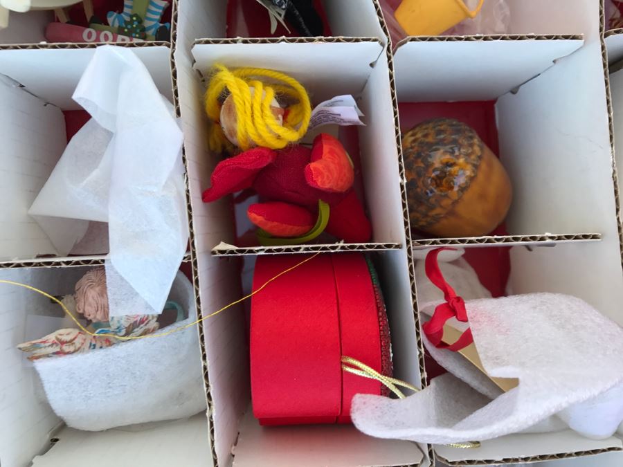 Bins Filled With Holiday Decorations Including 2-Layers Of Christmas Ornaments, Easter Decorations, Christmas Tree Stand - See All Photos [Photo 21]