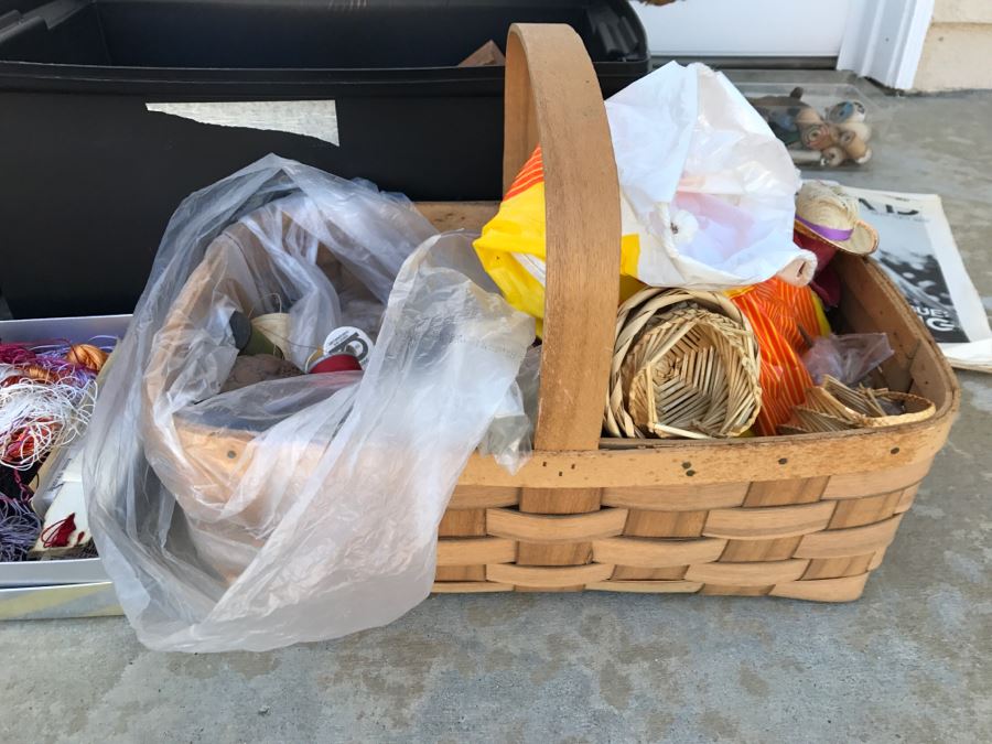 Huge Crafting Supplies Lot Including Yarn, Threads, Fabrics, Real Feathers, Fur Pelts, Books And More - See All Photos [Photo 10]