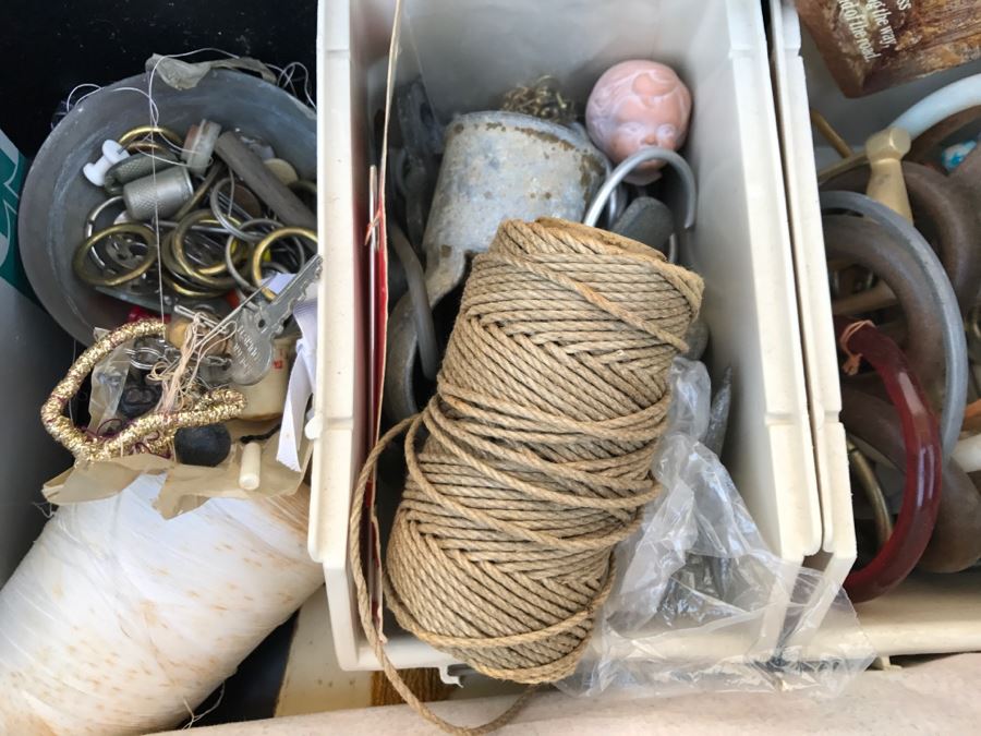 Huge Crafting Supplies Lot Including Yarn, Threads, Fabrics, Real Feathers, Fur Pelts, Books And More - See All Photos [Photo 22]