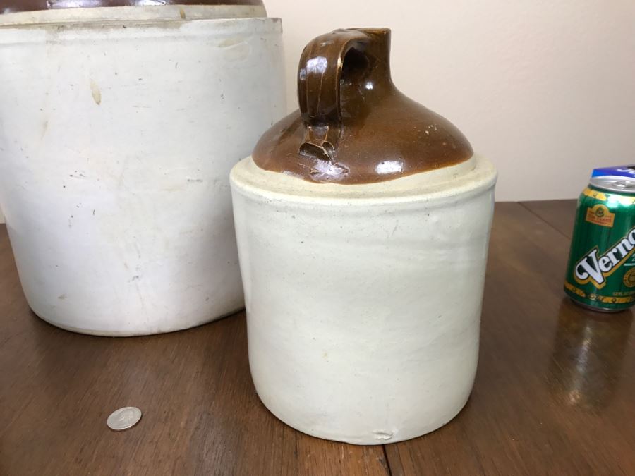 Set Of (3) Stoneware Jugs - Western Stoneware - See Photos For Condition [Photo 5]