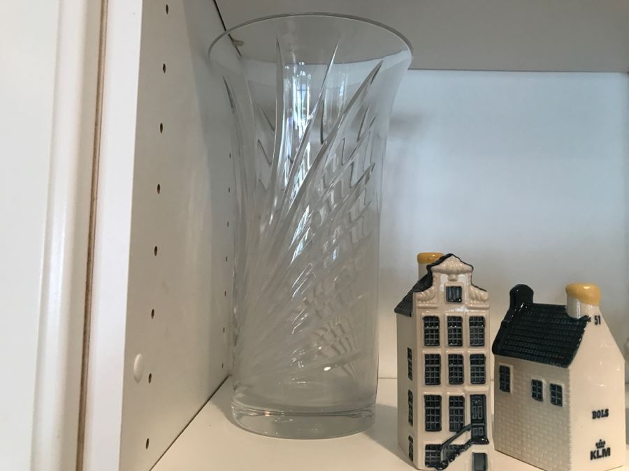 JUST ADDED - Kitchen Lot With Pottery, Crystal Vase, Pitcher, KLM Salt And Pepper Shakers, And China [Photo 8]