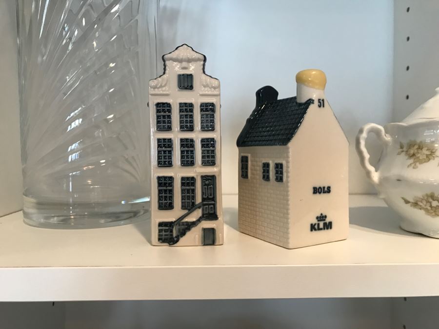 JUST ADDED - Kitchen Lot With Pottery, Crystal Vase, Pitcher, KLM Salt And Pepper Shakers, And China [Photo 5]