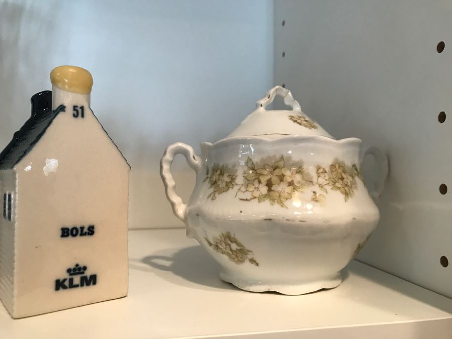 JUST ADDED - Kitchen Lot With Pottery, Crystal Vase, Pitcher, KLM Salt And Pepper Shakers, And China [Photo 7]