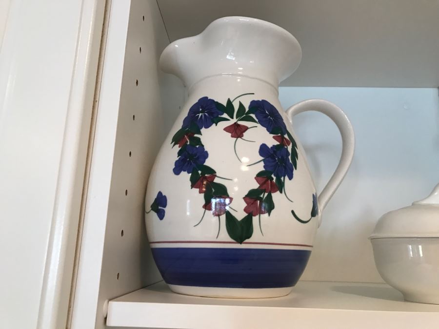 JUST ADDED - Kitchen Lot With Pottery, Crystal Vase, Pitcher, KLM Salt And Pepper Shakers, And China [Photo 9]