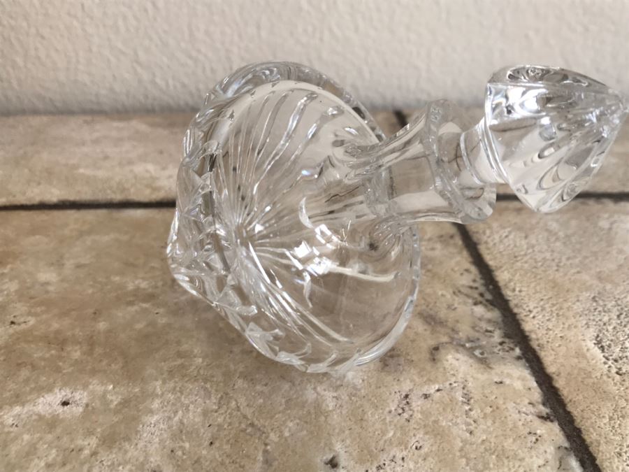 JUST ADDED - Cystal And Sterling Silver Perfume Bottle Made In England And Crystal Bottle With Stopper [Photo 12]