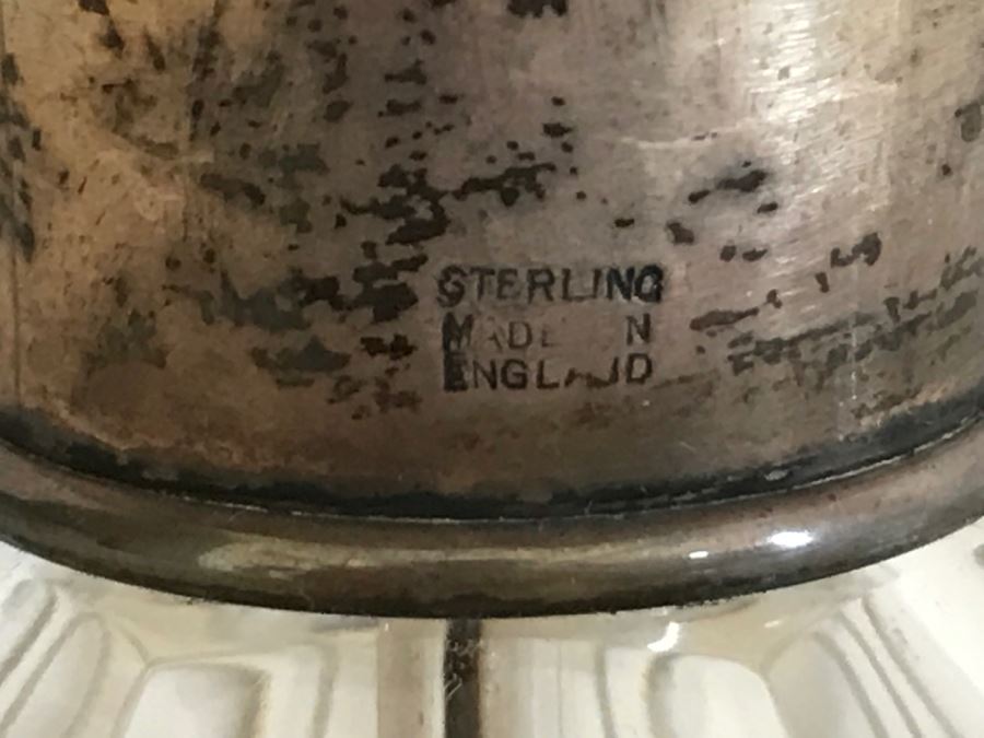 JUST ADDED - Cystal And Sterling Silver Perfume Bottle Made In England And Crystal Bottle With Stopper [Photo 2]