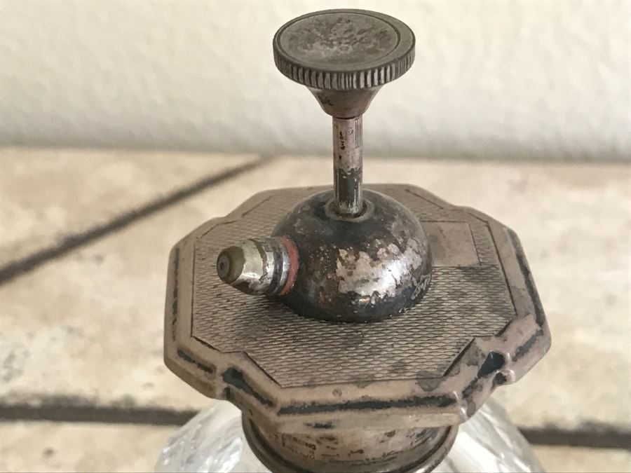 JUST ADDED - Cystal And Sterling Silver Perfume Bottle Made In England And Crystal Bottle With Stopper [Photo 9]