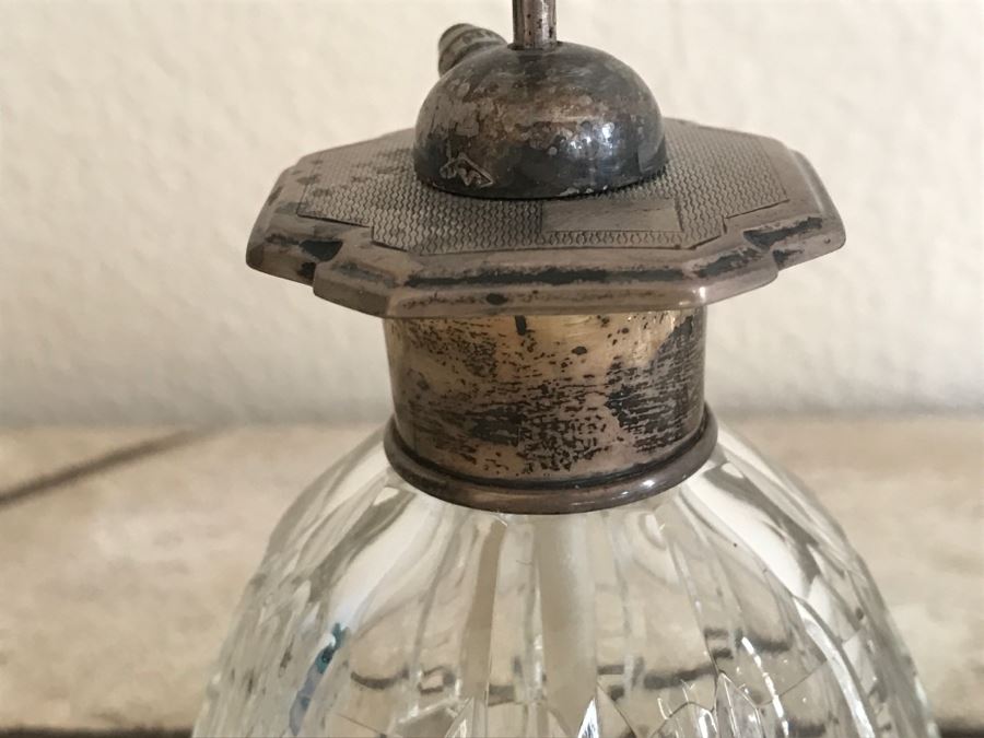 JUST ADDED - Cystal And Sterling Silver Perfume Bottle Made In England And Crystal Bottle With Stopper [Photo 7]