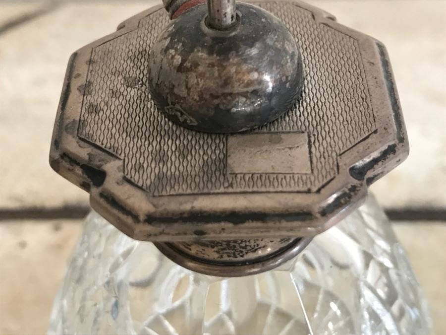 JUST ADDED - Cystal And Sterling Silver Perfume Bottle Made In England And Crystal Bottle With Stopper [Photo 6]