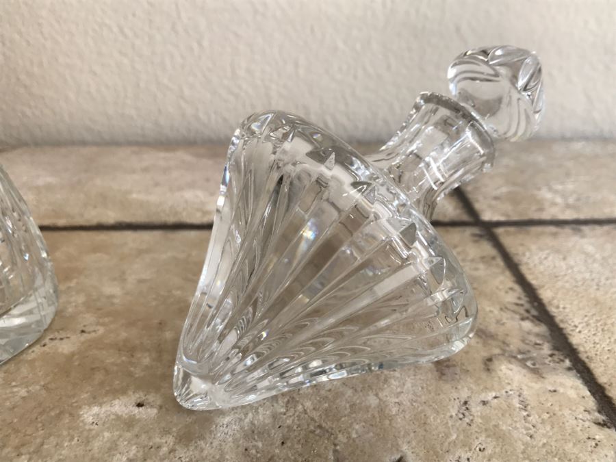 JUST ADDED - Cystal And Sterling Silver Perfume Bottle Made In England And Crystal Bottle With Stopper [Photo 13]
