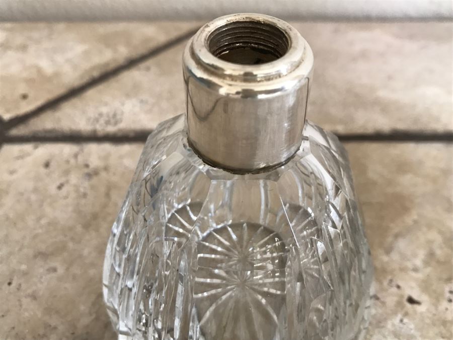 JUST ADDED - Cystal And Sterling Silver Perfume Bottle Made In England And Crystal Bottle With Stopper [Photo 14]