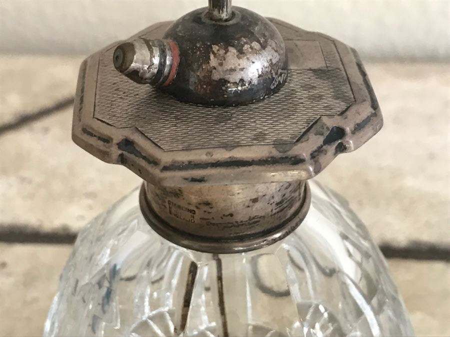 JUST ADDED - Cystal And Sterling Silver Perfume Bottle Made In England And Crystal Bottle With Stopper [Photo 10]