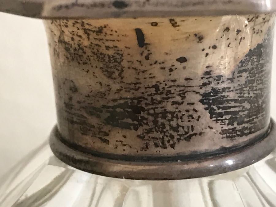 JUST ADDED - Cystal And Sterling Silver Perfume Bottle Made In England And Crystal Bottle With Stopper [Photo 8]