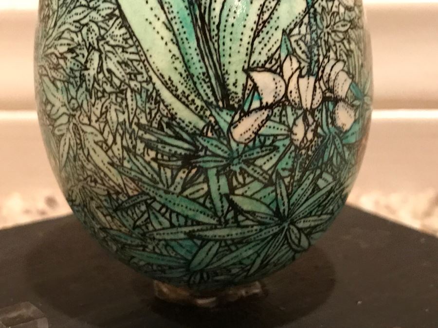 JUST ADDED - Detailed Hand Painted Egg With Rabbit And Butterfly Within Dome Glass Display - See Photos [Photo 11]