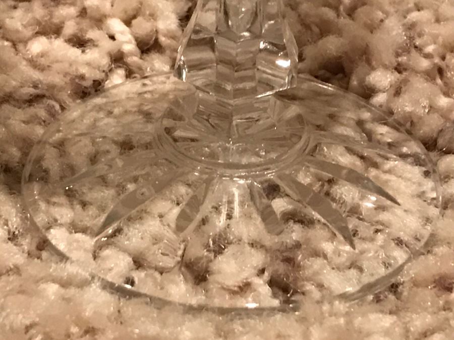 JUST ADDED - Cut Glass Trinket Box And Glass Candle Holder [Photo 6]