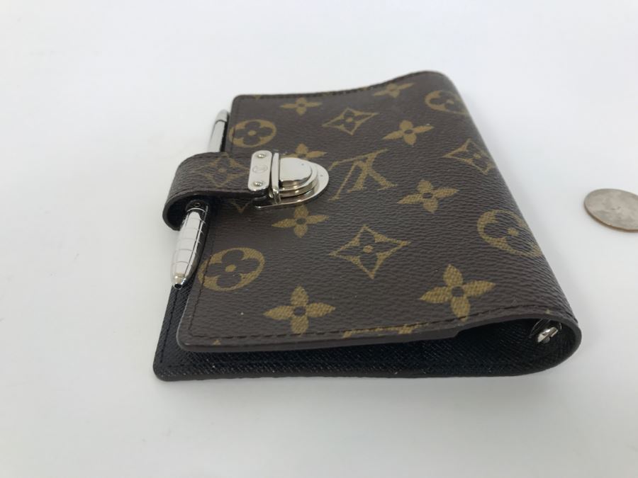 LOUIS VUITTON Monogram Organizer Binder With LOUIS VUITTON Silver Ballpoint Pen [Photo 4]