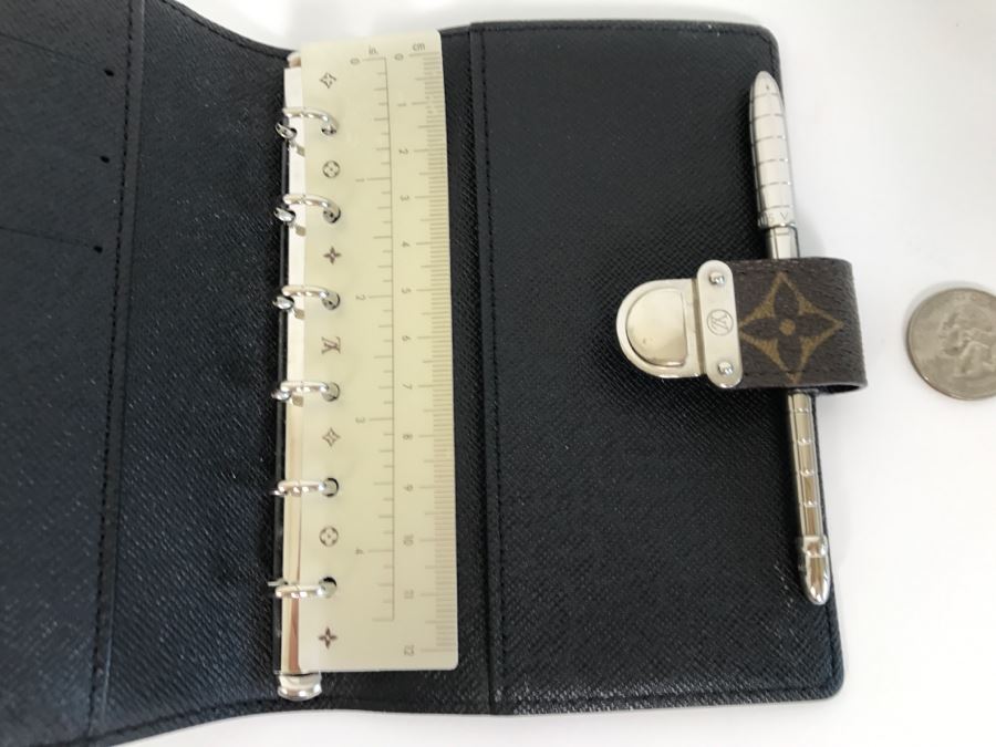 LOUIS VUITTON Monogram Organizer Binder With LOUIS VUITTON Silver Ballpoint Pen [Photo 9]