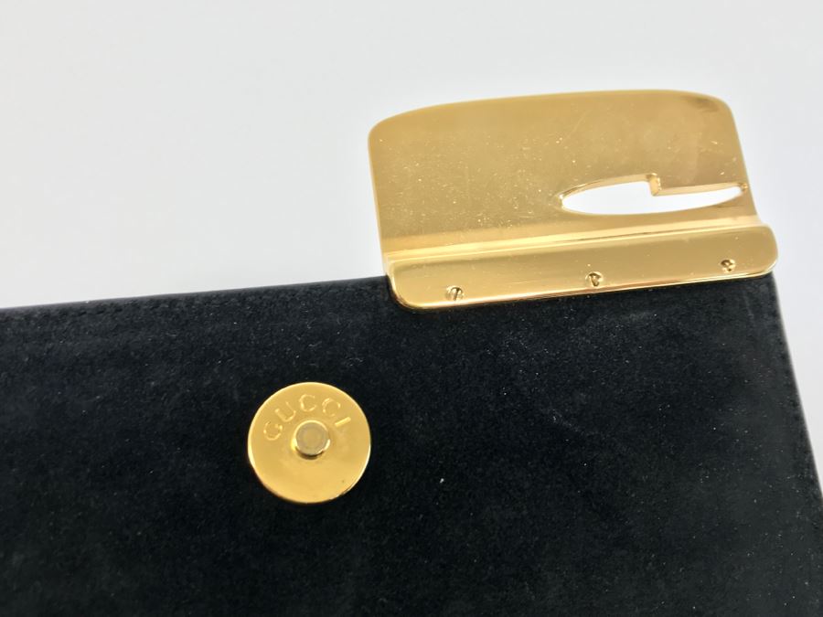 GUCCI Handbag Black With GUCCI Dust Jacket (See Slight Blemish On Top In Photos) [Photo 10]