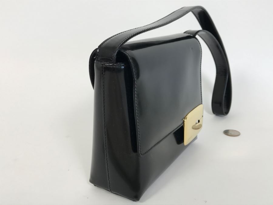 GUCCI Handbag Black With GUCCI Dust Jacket (See Slight Blemish On Top In Photos) [Photo 7]