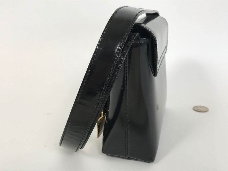 GUCCI Handbag Black With GUCCI Dust Jacket (See Slight Blemish On Top In Photos) [Photo 9]