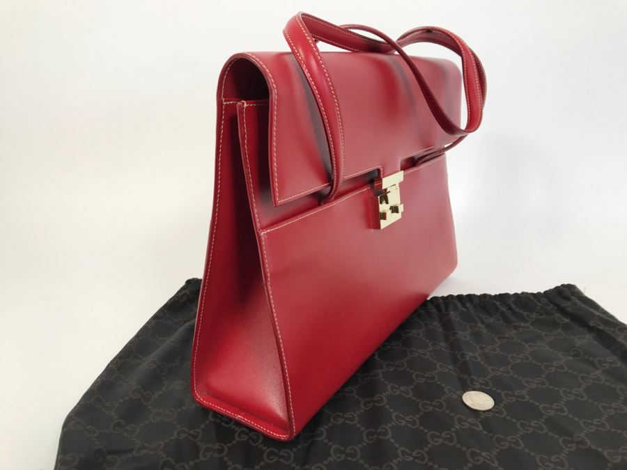 GUCCI Handbag Red With GUCCI Dust Jacket [Photo 6]