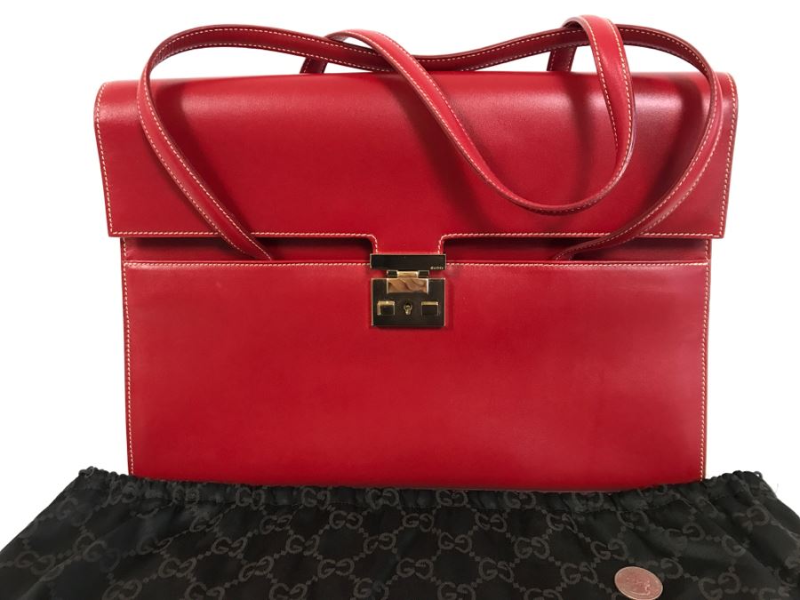 GUCCI Handbag Red With GUCCI Dust Jacket