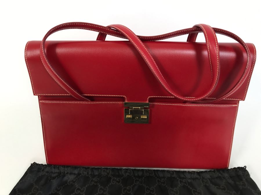 GUCCI Handbag Red With GUCCI Dust Jacket [Photo 3]