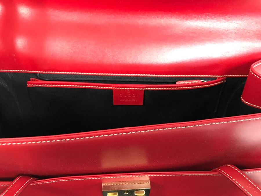GUCCI Handbag Red With GUCCI Dust Jacket [Photo 14]